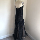 Vintage Angel Sanchez Black Lace Evening Gown Sz 2