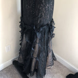 Vintage Angel Sanchez Black Lace Evening Gown Sz 2