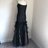 Vintage Angel Sanchez Black Lace Evening Gown Sz 2